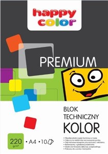 Obrazek Blok techniczny kolor A4/10K Premium HAPPY COLOR