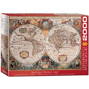 Obrazek Puzzle 2000 Antique World Map 8220-1997