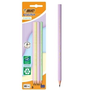 Bild von Ołówek BIC Evolution Pastel bez gumki 5 sztuk blister