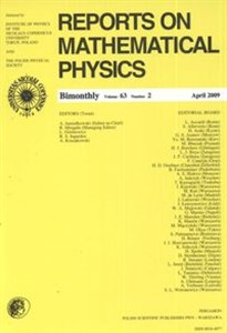 Bild von Reports on Mathematical Physics 63/2 2009