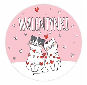 Obrazek Naklejki okolicznościowe - Walentynki Kociaki 24sz