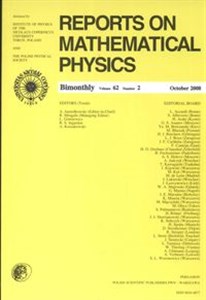 Bild von Reports on Mathematical Physics 62/2 2008