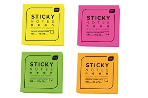 Bild von Karteczki samoprzylepne, neon 75x75mm 100K (419051)