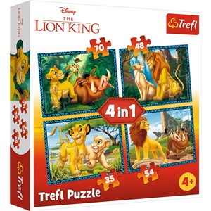 Obrazek Puzzle 4w1 Król Lew i przyjaciele