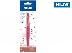 Obrazek Długopis Milan capsule copper pink niebieski na blisterze