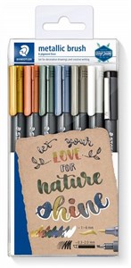 Bild von Zestaw flamastrów pędzelkowych 6 kolorów - Metallic brush