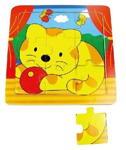 Bild von Puzzle drewniane małe Kotek