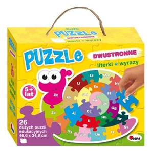 Obrazek Puzzle dwustronne Literki wyrazy ślimak