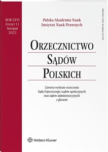 Obrazek Orzecznictwo Sądów Polskich 11/2022