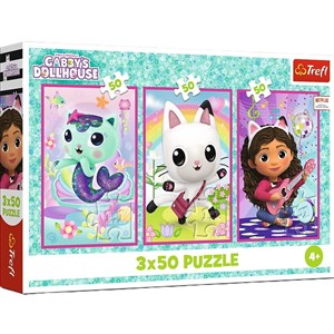 Bild von Puzzle Koci Domek Gabi Poznajcie Gabby i kotki 3 x 50