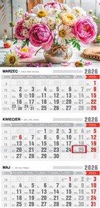 Obrazek Kalendarz 2026 trójdzielny ekonomiczny Bukiet KTE VE15