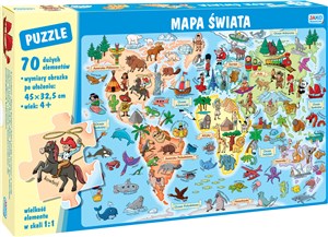 Obrazek Puzzle Mapa świata 70 elementów