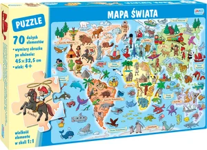Obrazek Puzzle Mapa świata 70 elementów
