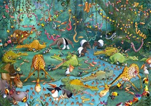 Obrazek Puzzle 2000 Zwierzęta w dżungli, Ruyer Francois