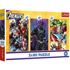 Obrazek Puzzle 3x80 Dni pełne akcji MARVEL THE AVENGERS34883