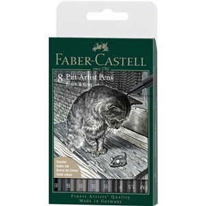 Bild von Pisaki Pitt Artist Pen B grey&black 8szt