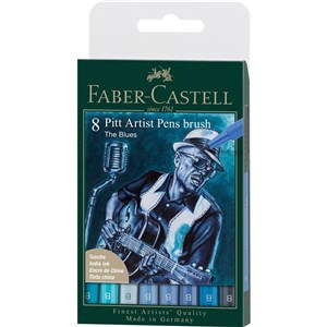 Obrazek Pisaki Pitt Artist Pen the blues 8szt