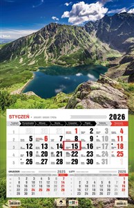 Bild von Kalendarz 2026 trójdzielny jednodzielny Tatry KTJ3 V18