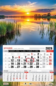 Obrazek Kalendarz 2026 trójdzielny jednodzielny Mazury KTJ3 V19