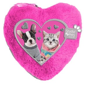 Obrazek Saszetka pluszowa, serduszko Studio Pets różowa