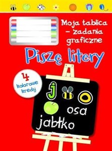 Obrazek Piszę litery. Moja tablica - zadania graficzne + 4 kolorowe kredy