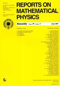 Obrazek Reports on Mathematical Physics 59/3
