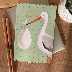 Obrazek Karnet Narodziny Bocian