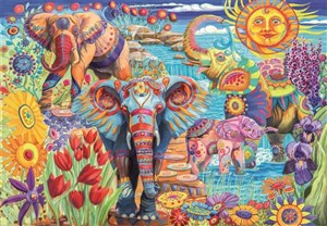 Obrazek Puzzle 500 HQ Elephants' Carnival 35572