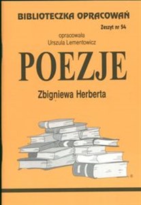 Obrazek Biblioteczka Opracowań Poezje Zbigniewa Herberta Zeszyt nr 54