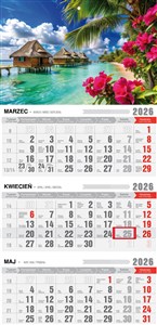Obrazek Kalendarz 2026 trójdzielny ekonomiczny Tropik KTE VE16