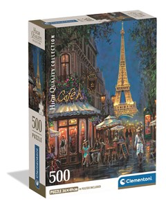 Obrazek Puzzle 500 Compact Night At the Eiffel Cafe 35577