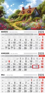 Bild von Kalendarz 2026 trójdzielny ekonomiczny Romantico KTE VE20