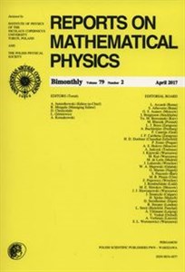 Bild von Reports on Mathematical Physics 79/2 2017