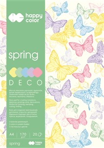 Bild von Blok Happy Color Deco Spring A4 5 kolorów 20 arkuszy 170g wiosenny