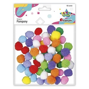 Obrazek Pompony poliestrowe 20mm mix 60szt