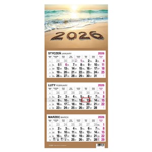 Obrazek Kalendarz trójdzielny 2026 Plaża