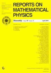 Bild von Reports on Mathematical Physics 65/2