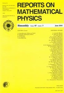 Bild von Reports on Mathematical Physics 65/3 2010