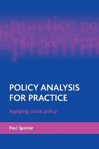 Obrazek SPICKER, P: POLICY ANALYSIS FOR PRACTICE
