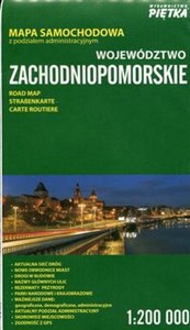 Obrazek Województwo zachodniopomorskie mapa samochodowa z podziałem administracyjnym 1:200 00