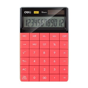 Bild von Kalkulator 12-pozycyjny czerwony DELI