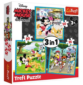 Obrazek Puzzle 3w1 Myszka Miki z przyjaciółmi