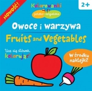 Obrazek Owoce i warzywa Kolorowanki polsko-angielskie z naklejkami