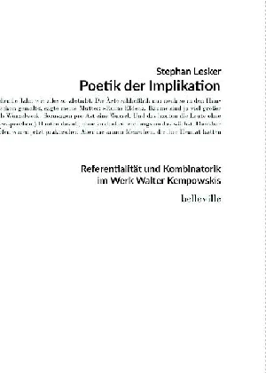 Obrazek LESKER, S: POETIK DER IMPLIKATION