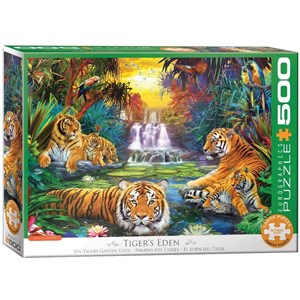 Obrazek Puzzle 500 Tygrysy XXL