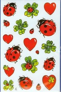 Obrazek Naklejki Czterolistna koniczyna Biedronki