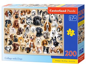 Obrazek Puzzle 200 Kolaż z psami B-222162