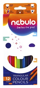 Obrazek Kredki ołówkowe trójkątne Nebulo 12 kolorów Kredki Nebulo 12 kolorów