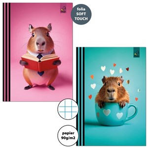 Obrazek Zeszyt A5/32K kratka 90g Kapibara (10szt)