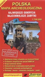 Obrazek Polska mapa archeologiczna skala 1:700 000 Największe odkrycia, najcenniejsze zabytki